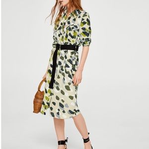 NWOT Mango Belted Midi Dress